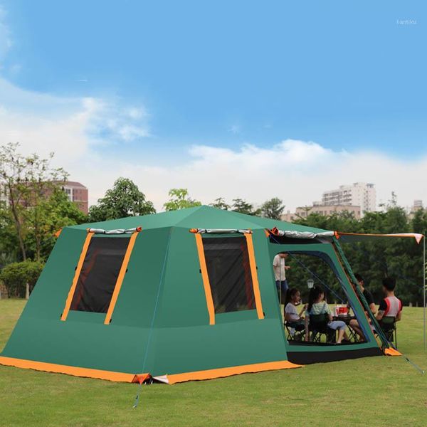 

tents and shelters outdoor automatic speed-opening tent 8-10 person family self-driving trip two-room one-living camping equipment1
