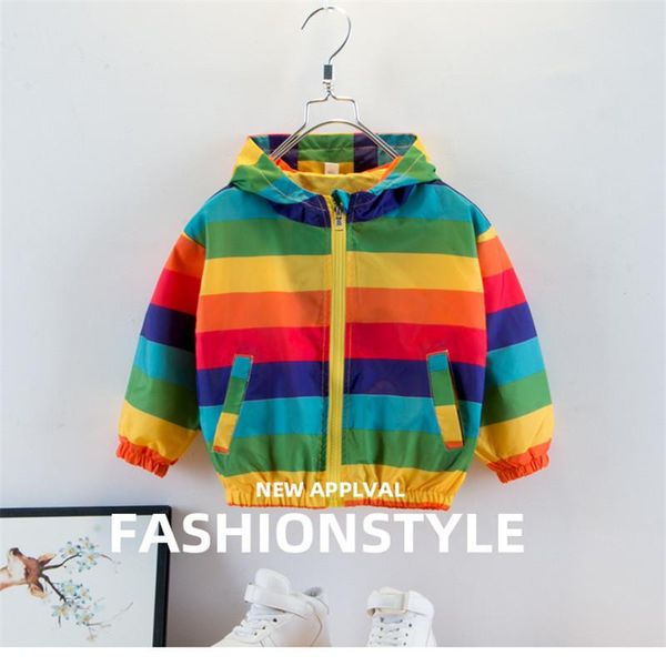 

2021 gododomaoyi brand boys jackets children rainbow color beautiful windbreaker print coat infant waterproof hoodies for girls, Camo