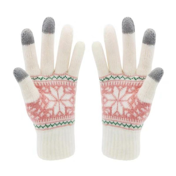 

five fingers gloves winter women touch screen for the cold outdoor running warm skin-friendly soft elastic knitted female, Blue;gray