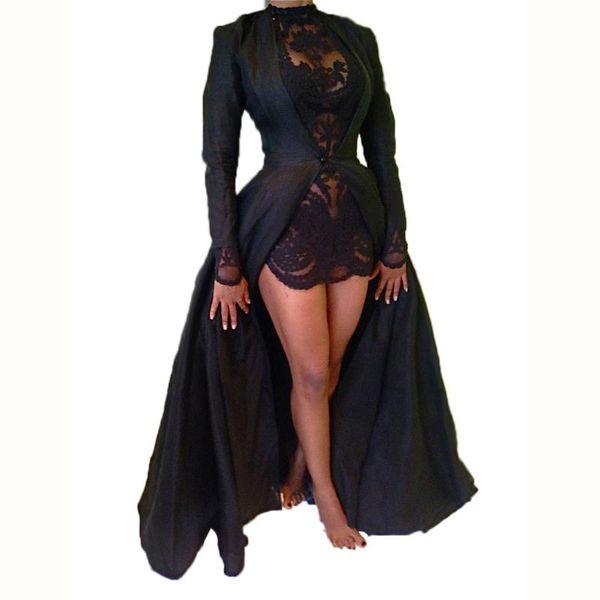 

casual dresses black elegant dress set mesh chiffon a-line 2pc o-neck long sleeve fashion high street women clothes streetwear, Black;gray