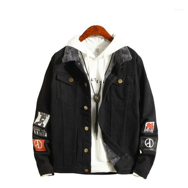 

men's jackets men jacket and coat trendy warm fleece denim nice winter fashion mens jean outwear male cowboy size m-5xl1, Black;brown