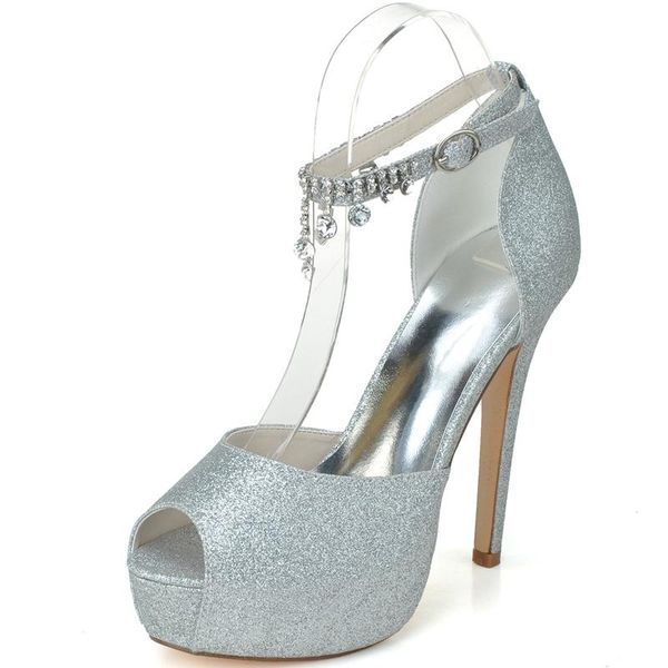 

ladies glitter metalic gold silver party wedding prom night club platform crystal rhinestone tassel ankle strap shoes open toe, Black