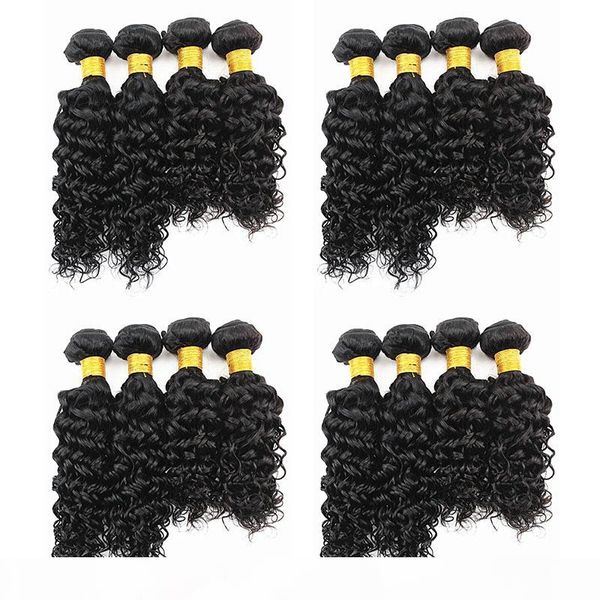 

water wave hair extensions 100g bundle natural color brazilian malaysian 100% unprocessed human hair bundles 8-28 inches, Black