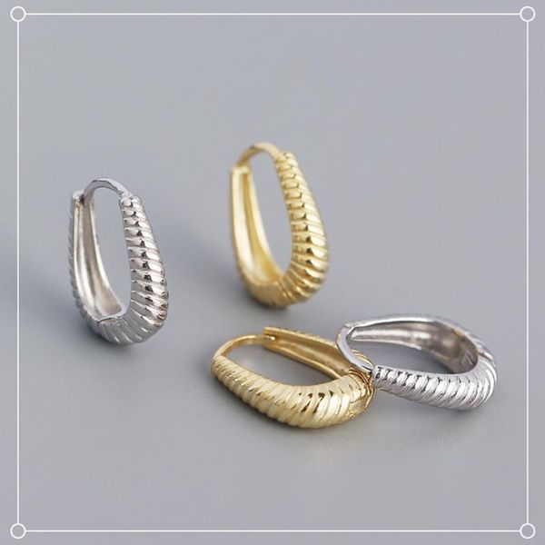 

hoop & huggie retro earrings for women vintage twisted ear cuff wedding jewelry boucle oreille femme m25, Golden;silver
