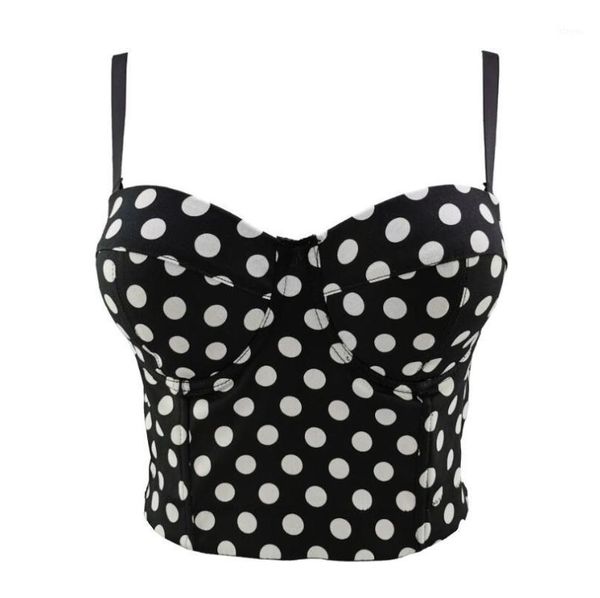 

polka dot corset bustiers corsets women lingerie for beauty bustier tanks steampunk bra femme p2464 &, Black;white