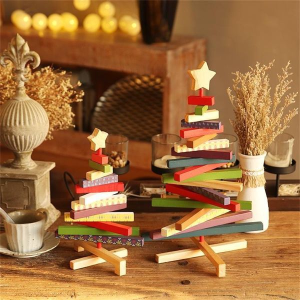 Decorazioni natalizie Accessori per decorazioni per la casa Blocco di legno Decorazione per alberi Ornamenti Decorazioni per feste Adornos De Navidad