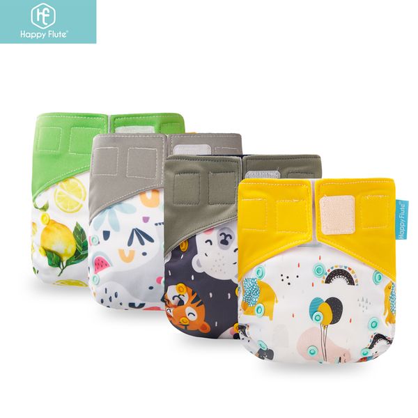 

happy flute 1 pcs heavy wetter night aio ai2 baby cloth diaper nappy  fit all 210312
