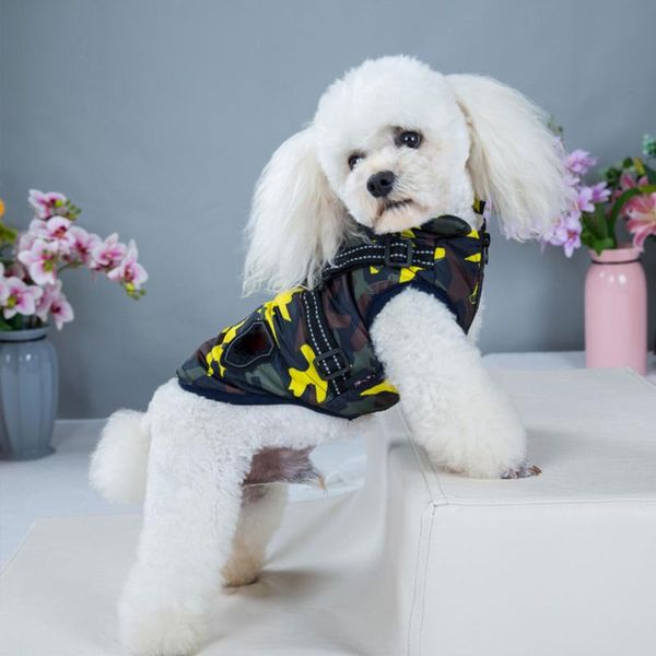 

dog apparel winter warm outdoor with reflective strip pet jacket polyester soft walking cute windproof clothes zipper closure fashion