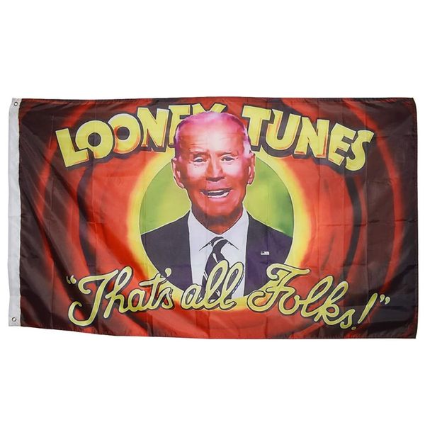 

looney tunes that's all folk biden 3x5ft flags outdoor 150x90cm banners 100d polyester vivid color with two brass grommets