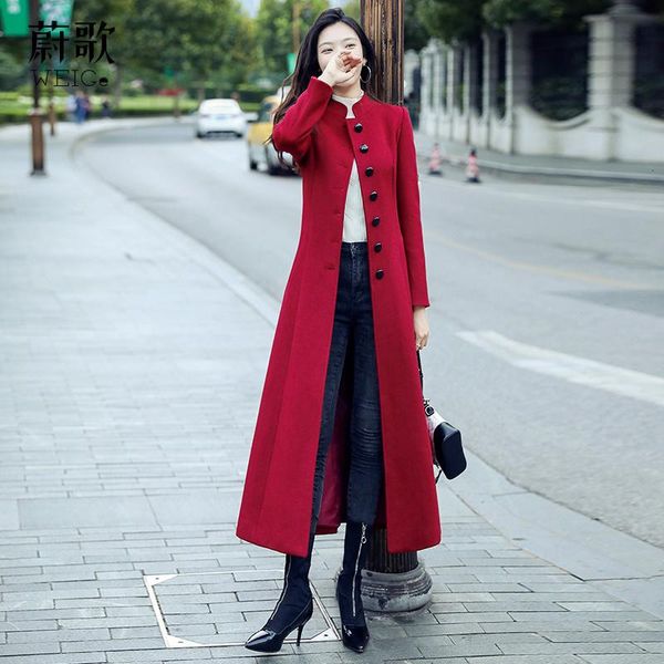 

women's wool & blends casacos femininos winter coat women long cashmere female overcoat fashion greatcoat s-xxxl, Black