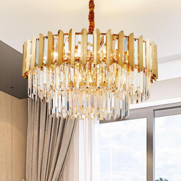 

pendant lamps modern gold luxury crystal led lights lustre bedroom living dining room decor lamp indoor lighting hanging light fixture