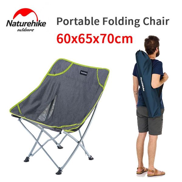 

naturehike portable folding chair 2.2kg ultralight outdoor camping moon chair aluminium alloy x bracket backrest fishing stool