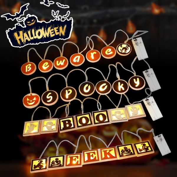 

led halloween string lights pumpkin skull lamp home garden party decor #40