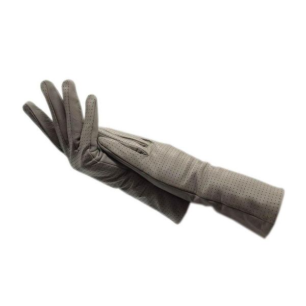 

five fingers gloves winter ladies fashion sheepskin punching leather autumn beige driving warm dress motorcycle work sports banquet 2021-, Blue;gray