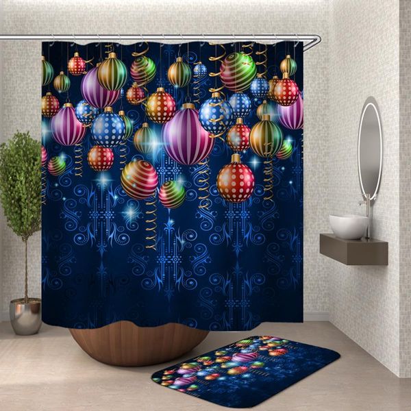

bolas navidad shower curtain christmas curtain for bathroom waterproof douchegordijn