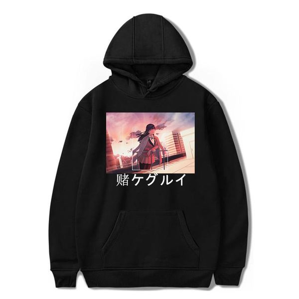

men's hoodies & sweatshirts kakegurui winter korean style hoodie casual harajuku women pullover warm fashion cool sweatshirt, Black