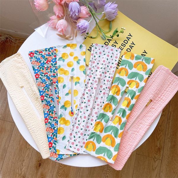 

hair accessories children's flower printed round bread bun cloth curler for girls, Slivery;white