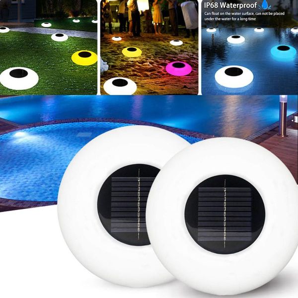 

lawn lamps solar panel powered led garden lights outdoor waterproof swimming pool floating lamp wedding party home decorative lighting