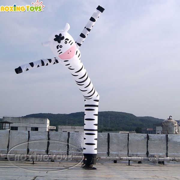 

6m height inflatable sky air dancer costume zebra cartoon swing human model for outdoor advertising decoration with blower