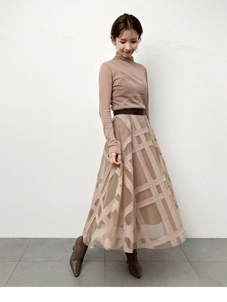 

fashion womens long maxi skirt ladies embroidery ruched ruffle skirts, Black