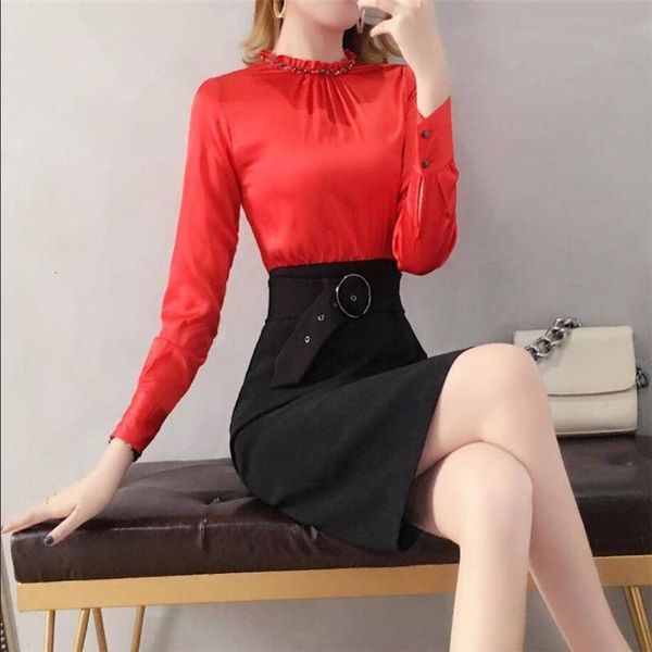 

2021 new women spring autumn vintage elegant colorblock contrast color patchwork wear to work vestidos business party es n360cwim, Black;gray