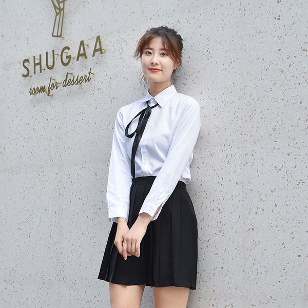

2021 new school wear 2 piece outfits shirt&skirt suits japanes sweatsuits sets korean style kawaii tracksuit women girls set t91c, White