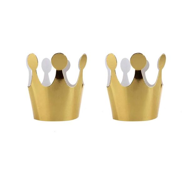 

party hats 10pcs birthday paper cap crown children kids decoration (gold and silver)