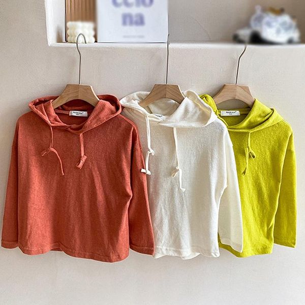 

hoodies & sweatshirts kids girls sweatshirt autumn fashion clothes solid color hooded clothing outfits 2-7y, Black