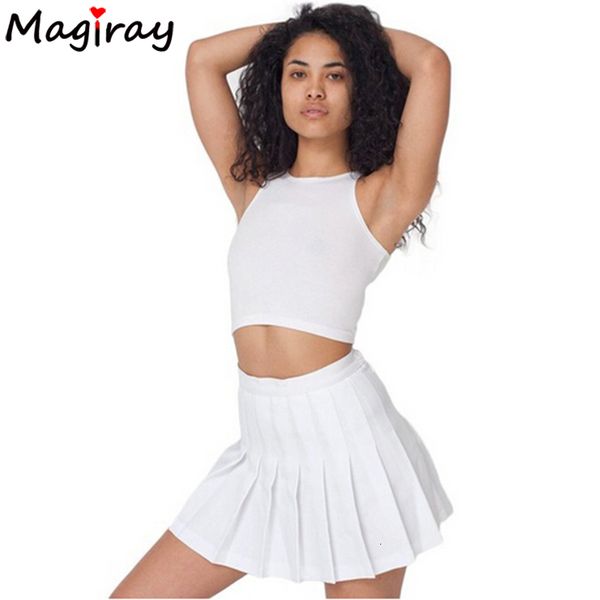 

2021 new stylish high waist essential women's pleated skater short skirt solid color mini slim school uniform saias femininas c101 y6tb, Black