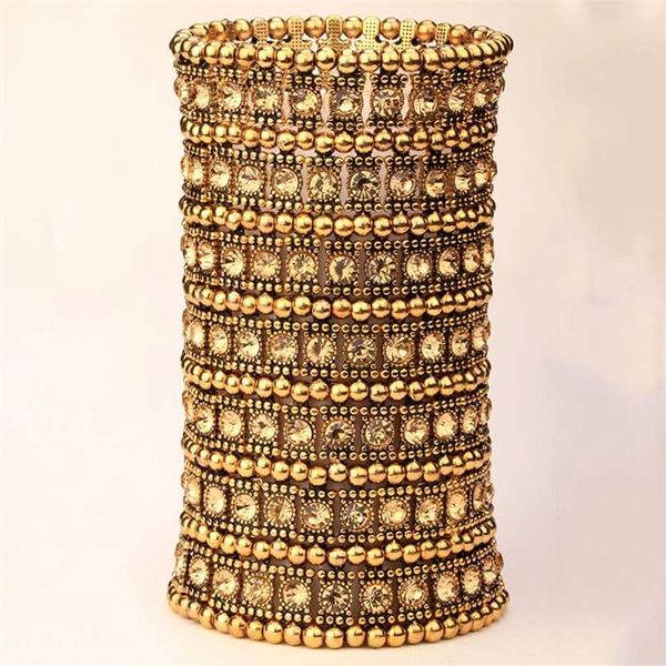 

multilayer stretch cuff bracelet women crystal wedding bridal fashion jewelry gold silver color wholesale dropshiping b15 7 row 211124, Black