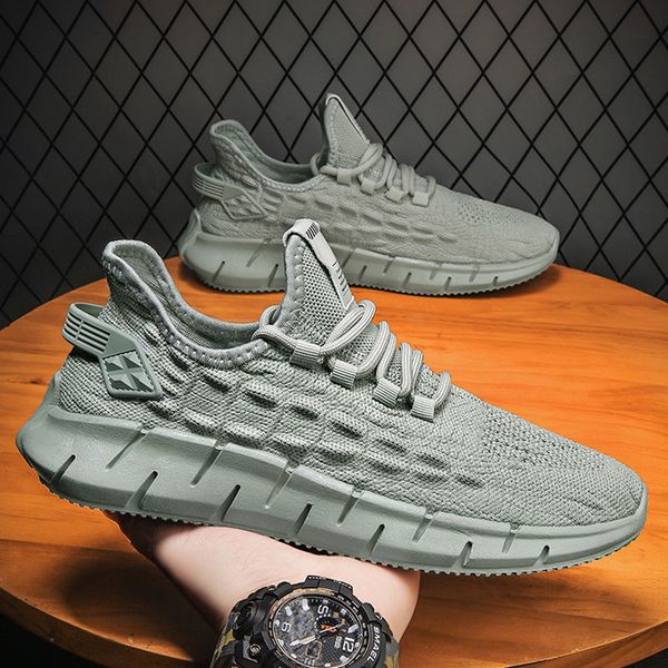 

mens shoes 2021 summer new mesh breathable sneakers korean style trendy casual all-matching low height-increasing running shoes