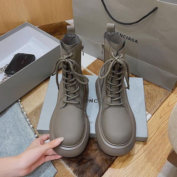 

boots woman shoes high heels black 2021 fashion women winter grey leather platform