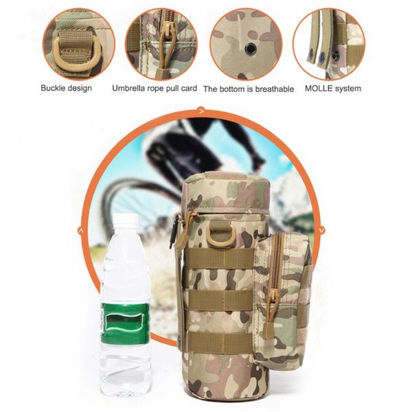 

outdoor bags travel water bottle bag set molle for camping hiking fishing shoulder holder pouch with strap