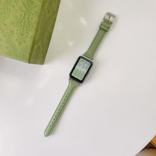 

watch bands wrist loop for huawei fit soft leather strap hua wei smart avocado green lady band replacement bracelet belt, Black;brown