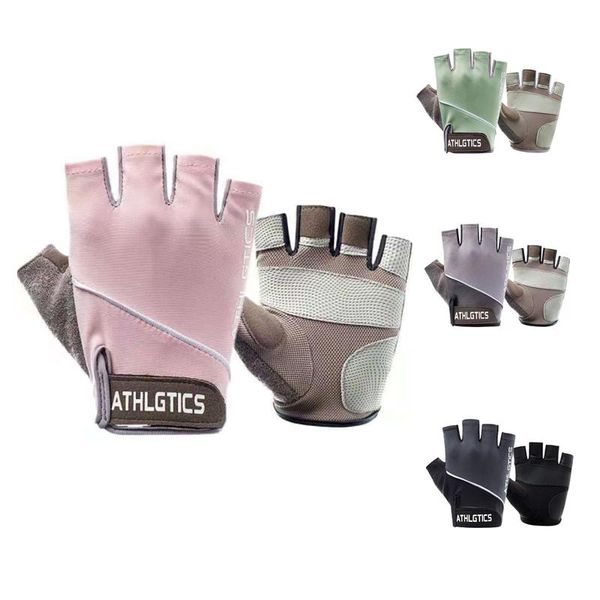 

cycling gloves women/men silicone anti-slip fitness sun protection bicycle sport half finger outdoor fishing mountaineer, Black