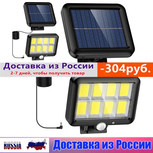 

solar lamps 160 cob led powered light outdoors pir motion sensor waterproof wall emergency street security lamp for garden decoration