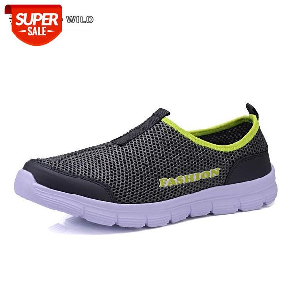 

summer mesh shoes men sneakers plus size lightweight breathable walking footwear 2020 new slip-on comfortable casual men's shoes #wg5k