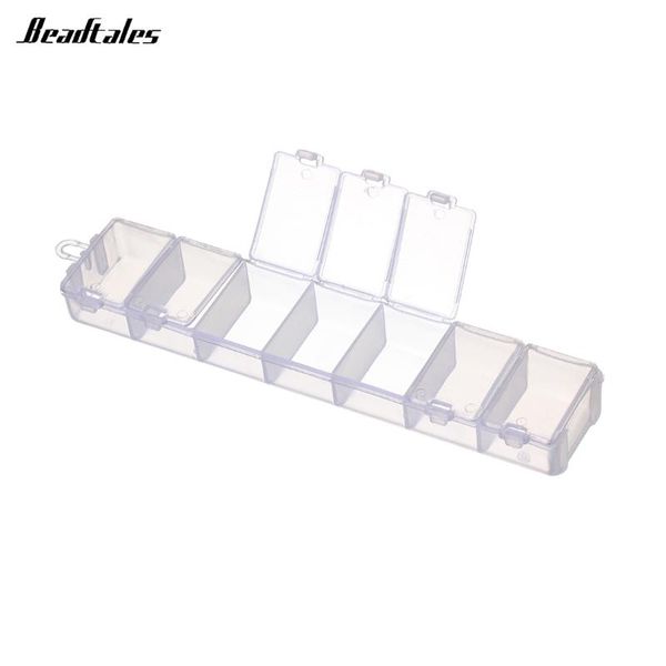 

jewelry pouches, bags beadtales 1pc white clear plastic 7 slot rectangle display cases boxes storage for stud earring beads findings diy, Pink;blue