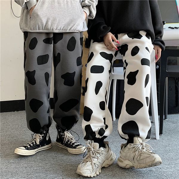 

2021 winter plus veet thick men's warm fashion retro casual men streetwear hip-hop straight wide-leg pants mens t6ns, Black