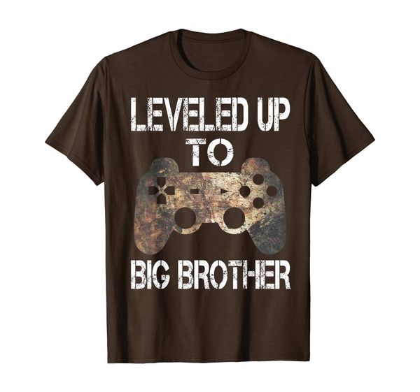 

leveled up to big brother promoted to big bro video gamer t-shirt, White;black