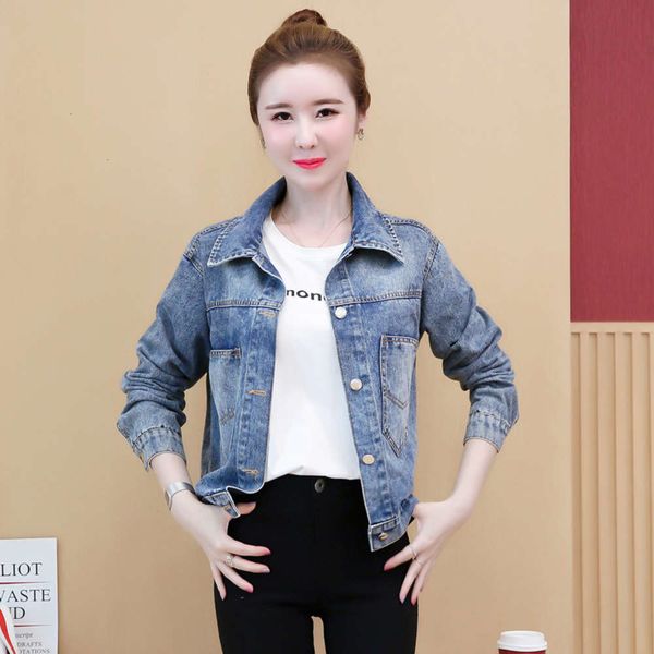 

cool student spring 2020 new bf korean denim women's loose embroidered jacket, Black;brown