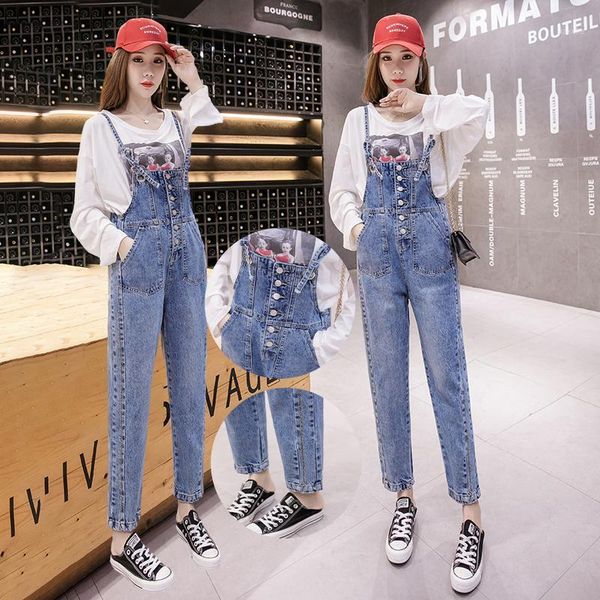 

jeans women new spring autumn denim jumpsuits&rompers female suspender trousers women loose overalls1, Blue