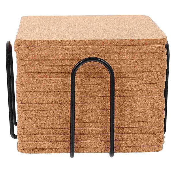 

mats & pads 1 set absorbent cup household coasters anti-scald cushions with bracket (assorted color)