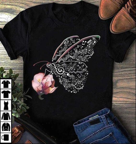 

2021 new summer plus size s 5xl butterfly and flower round neck womens short sleeved multicolor casual womens t shirt sale, White