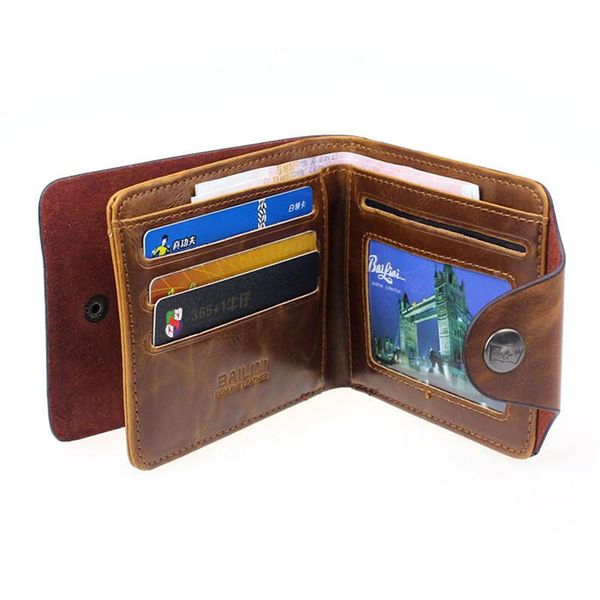 

wallets men hasp wallet trifold pu leather purse for man big capacity credit crad holders money bag vintage, Red;black