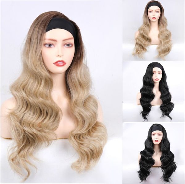 

synthetic wigs grey black brand curly wave fake hair