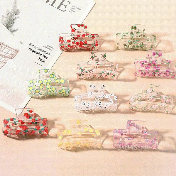 

hair accessories korean claw clip women clips elegant cute fruit pattern for girls