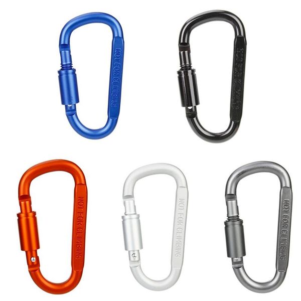 

cords, slings and webbing 1 pcs outdoor screw lock buckle d-shaped carabiner aluminium alloy hook keyring clip camping sports rope not for c
