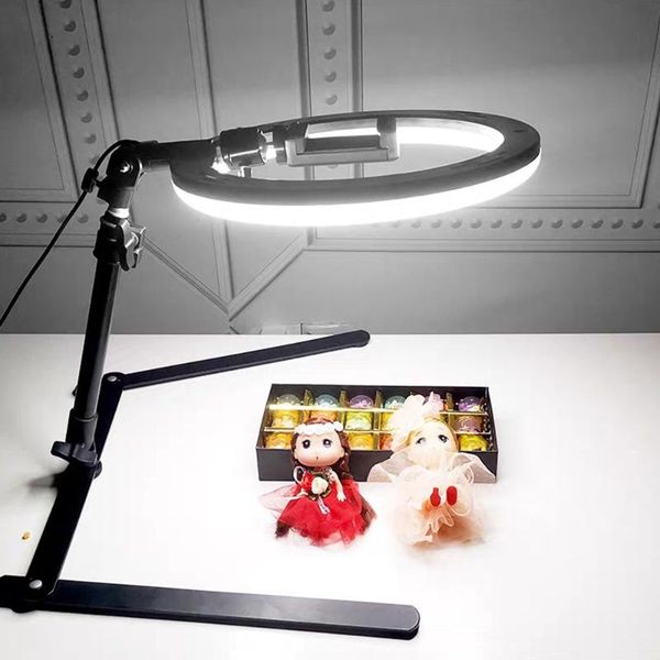 

pgraphy phone studio led selfie ring light annular lamp with cell phone holder for makeup video live camera p fill light