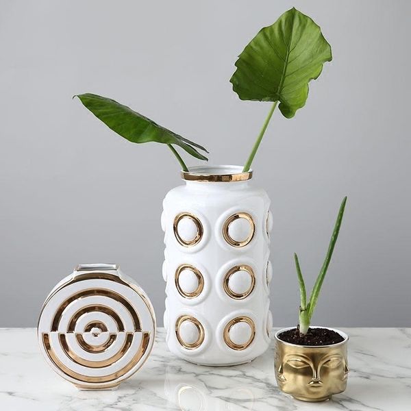 

vases centerpieces gold flower home decor ceramic table vase modern